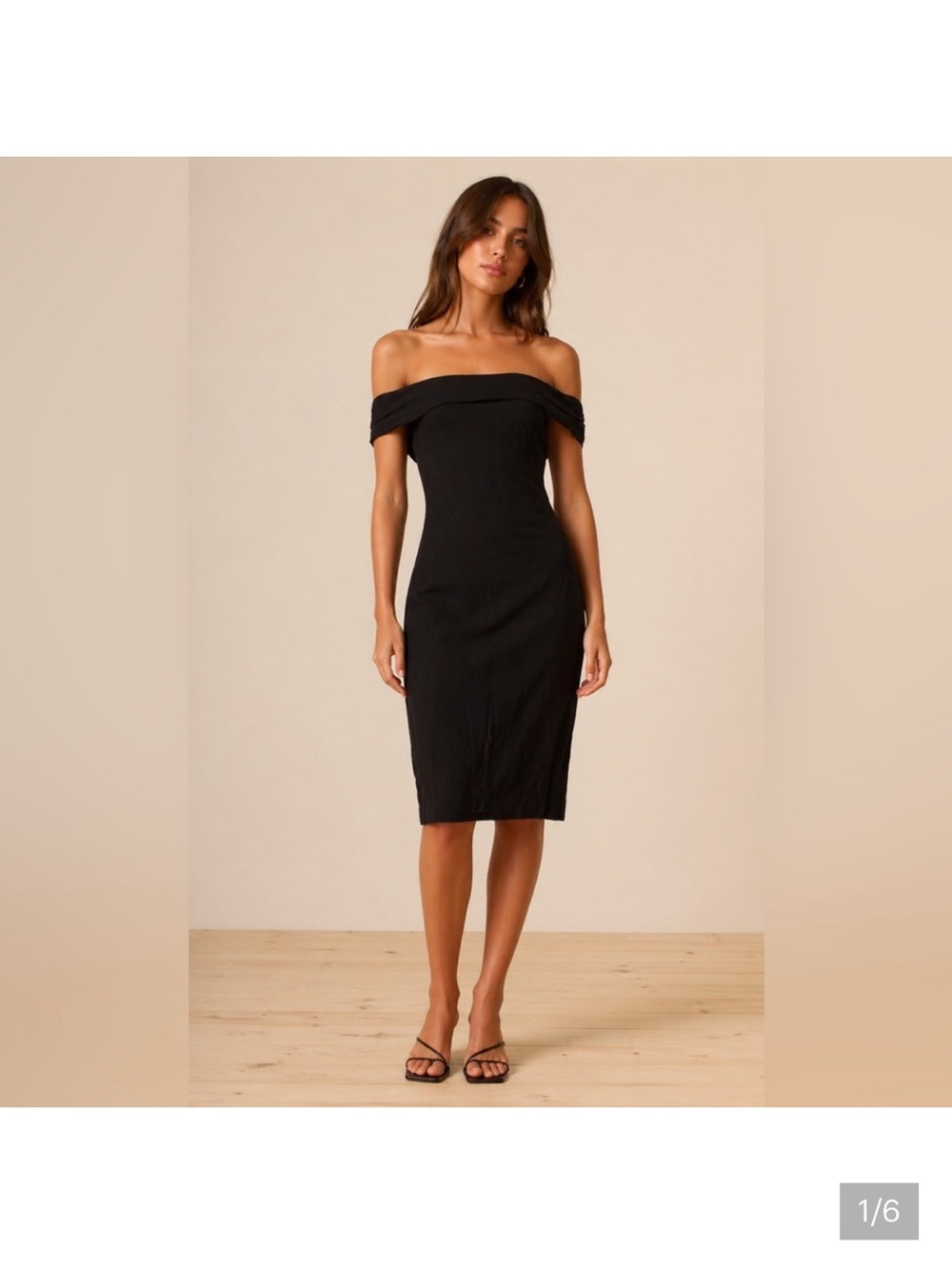 Reformation Black Off-Shoulder Bodycon Dress size small